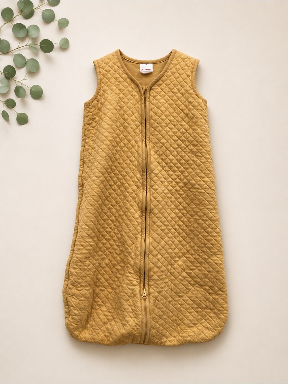 Hanna Andersson Quilted Mustard Yellow Zip Front Sleep Sack